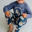 Baby/Kids' Graphic Bamboo Raglan Sleeve Pullover | Planets In Graphite
