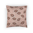 Kiss Pattern Woven Pillow | Lip Print Decorative Pillow