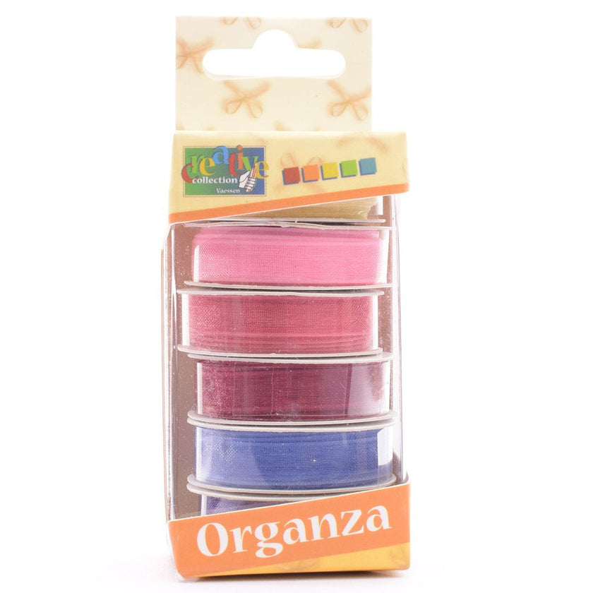 Vaessen Creative Organza Ribbon 6 Colors 6mmx2m Baby Rose
