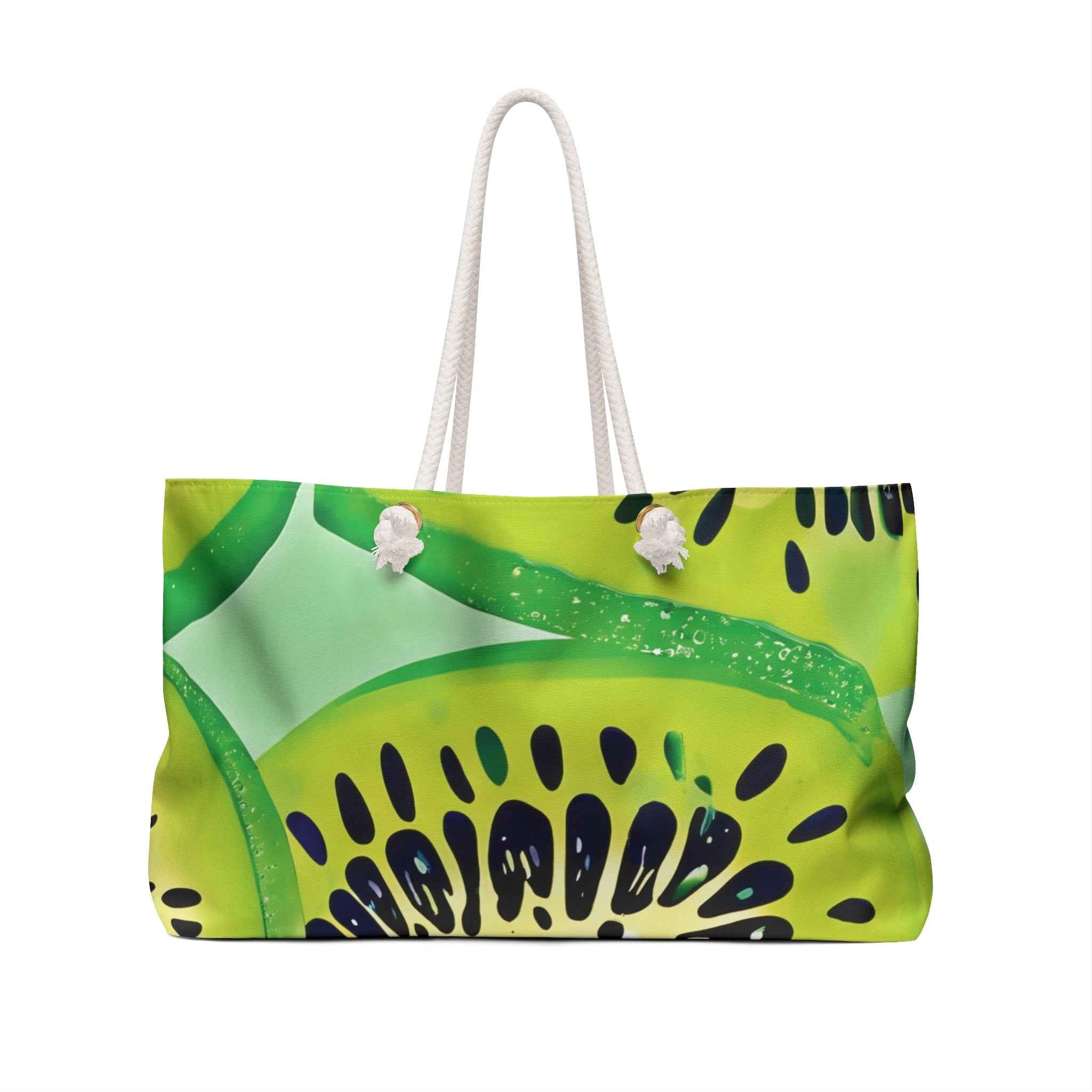 Kiwi Slices Weekender Bag | Tropical Fruit Beach Tote | Busy Mom Carryon