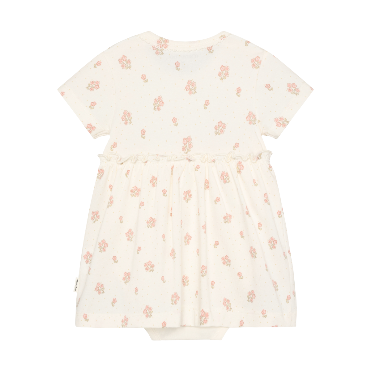 Dress with Bodysuit | Pink Floral on Off-White  | Minymo