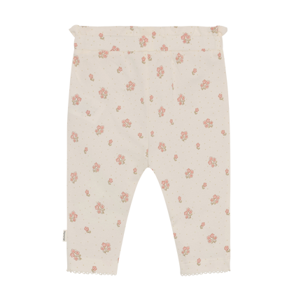 Pants | Pink Floral on Off-White | Minymo