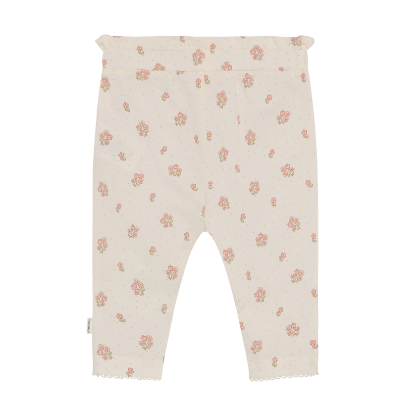 Pants | Pink Floral on Off-White | Minymo