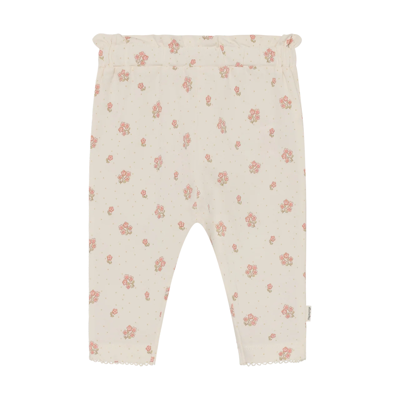 Pants | Pink Floral on Off-White | Minymo