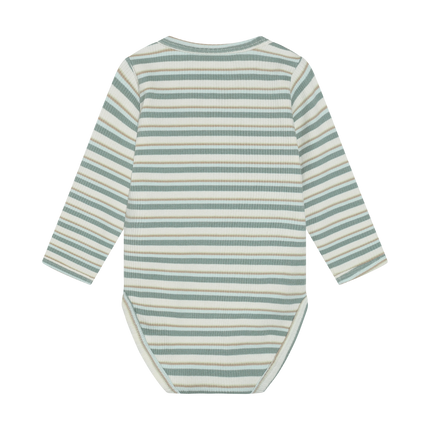 Longsleeve Bodysuit | Green Stripe | Minymo