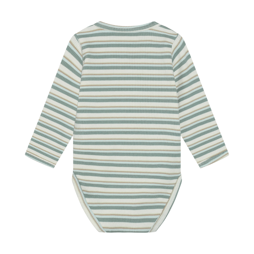 Longsleeve Bodysuit | Green Stripe | Minymo