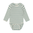 Longsleeve Bodysuit | Green Stripe | Minymo