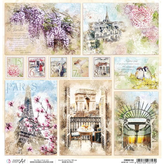 Ciao Bella Notre Vie Cards Paper Sheet 12