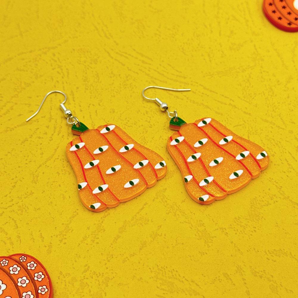 Halloween Day Ornament Colorful Ghost Eyes Funny Acrylic Earrings For Women