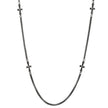 Men’s Oxidized Stainless Steel Round Link Chain and Crosses Biker Jewelry