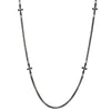 Men’s Oxidized Stainless Steel Round Link Chain and Crosses Biker Jewelry