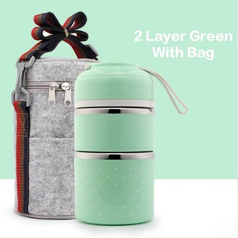 Japanese-Inspired Compartment Lunch Box – Stainless Steel, 1–3 Layer