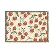 Cherry Pattern Woven Blanket — Retro Fruit Throw for Living Room & Bedroom