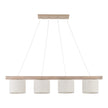 VARO Scandinavian Wood & Linen Pendant Light for Kitchen Island & Dining Table