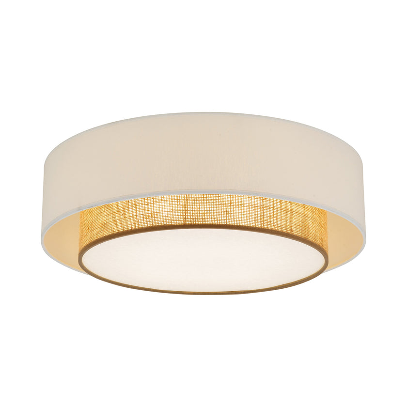 CALISTO JUTE Scandinavian Flush Mount Ceiling Light for Bedroom, Hallway & Living Room