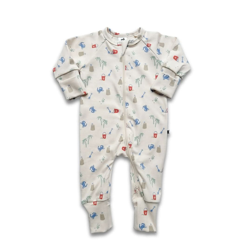 Bamboo Baby Zipper Footed Onesie | Saltwater Floral