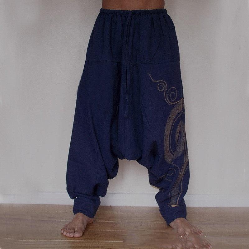 Men's Loose Fit Cotton Blend Trousers
