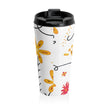 Floral Doodle Stainless Steel Travel Mug — Bright Hand-Drawn Flowers