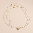 Simple Pearl Double Layer Choker Fashion Gold Color Necklaces Chain Small Bow Pendant Necklace Jewelry Gifts For Women Fashion Jewelry Valentine's Day Gifts