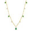 Generous water drop emerald zircon necklace