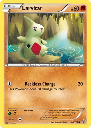 Larvitar (40) 40/124 - XY  Fates Collide Reverse Holofoil