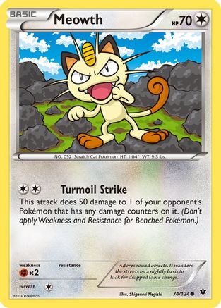 Meowth 74/124 - XY  Fates Collide