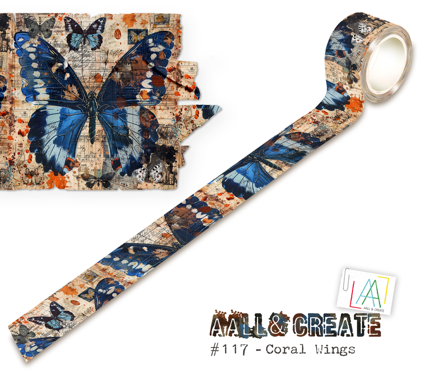 AALL and Create - Washi Tape 25mmx10m - Coral Wings