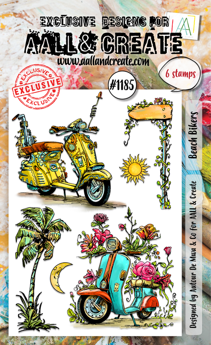 AALL and Create - A6 Stamp Set - Beach Bikers