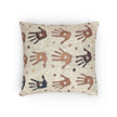 Handprint Pattern Woven Pillow | Boho Tribal Decorative Cushion