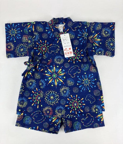 [Pre-Order] Made in Japan Jinbei Set: Fireworks Pattern 2-Piece Set (Textured Cotton) (Save 50% in January)