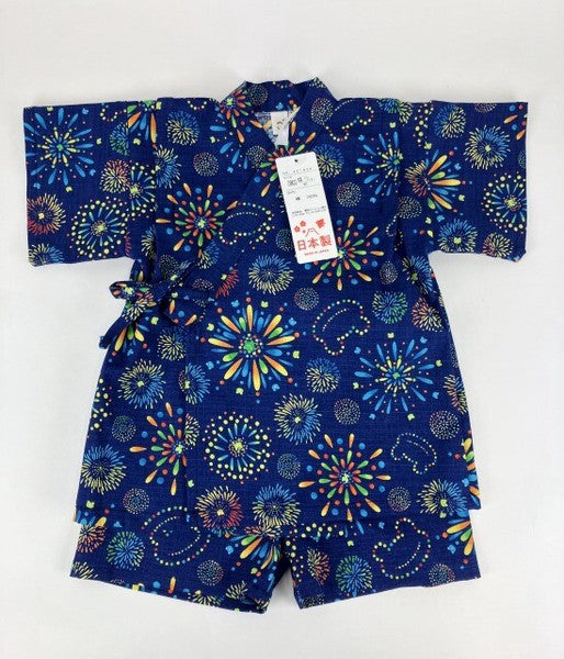 [Pre-Order] Made in Japan Jinbei Set: Fireworks Pattern 2-Piece Set (Textured Cotton) (Save 50% in January)