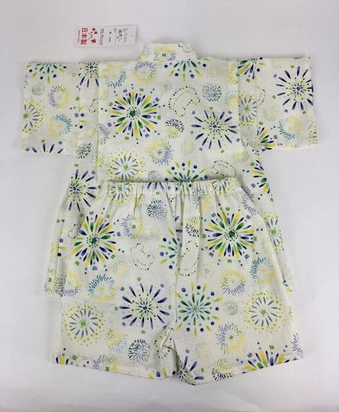 [Pre-Order] Made in Japan Jinbei Set: Fireworks Pattern 2-Piece Set (Textured Cotton) (Save 50% in January)