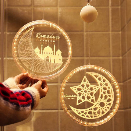 Acrylic Moon Castle Eid Al Fitr Ramadan Hanging Lamp Battery
