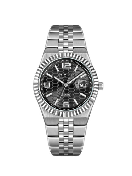 Men's Minimalist Quartz Watch – Classic Silver Dial Wristwatch