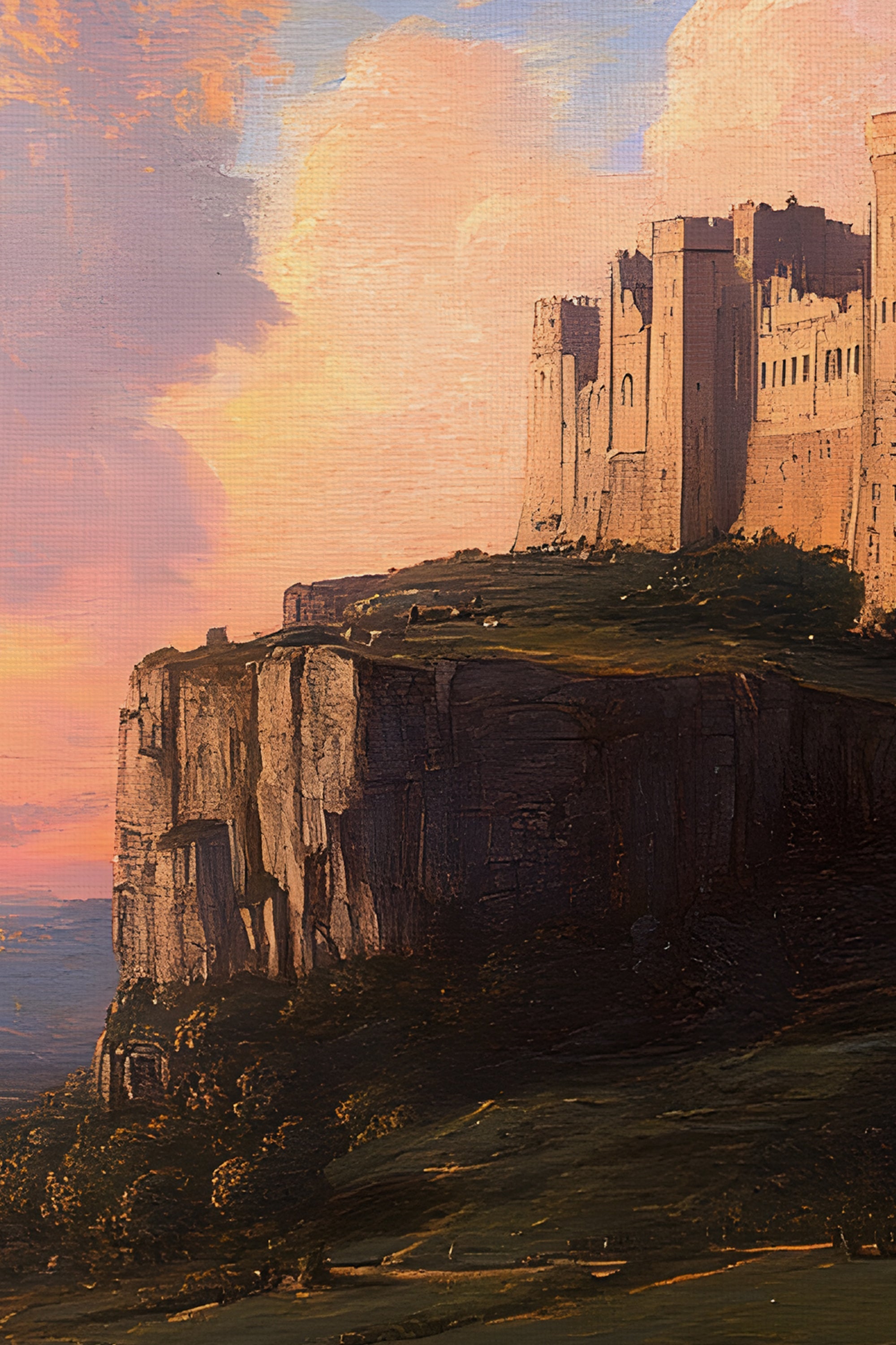 PAYSAGE D'ÉPOPÉE, CADRE VINTAGE ARGENT