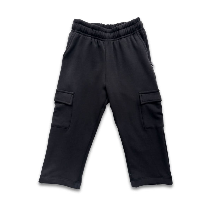 Youth Bamboo Fleece Cargo Pants | Black