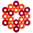32 Red and Orange Carrom / Pichenotte / Croquignole Rings - (Red / Orange / Natural / Black / White) - Anneaux De Pichenottes - Game Accessories / Accessoires De Jeu