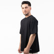 WOLFMODE_77 OVERSIZED TEE — WAR BLACK