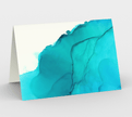 Set of 3 Blank Greeting Cards | 5 x 7 | Blue Ink Wave