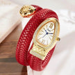 Snake Watch Fashion,  Quartz Watch With Diamond Leather Strap
