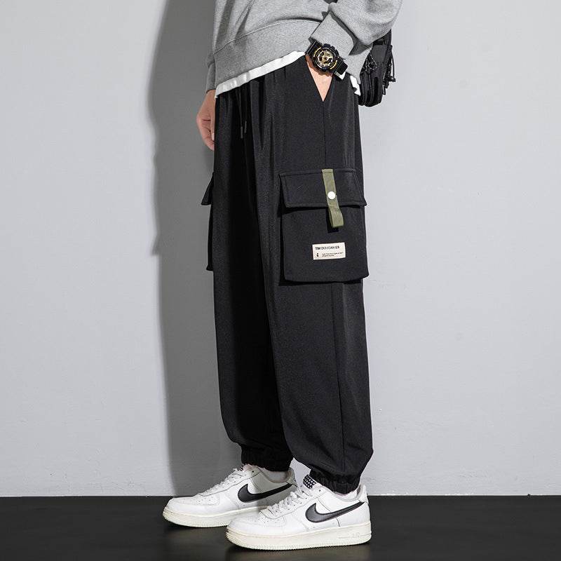 Plus Size Men's Workwear Bag Fall Loose Tappered Cargo Pant trouser