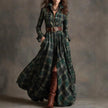 Large Size Women's Clothing French Retro Grid Slim Irregular Dress