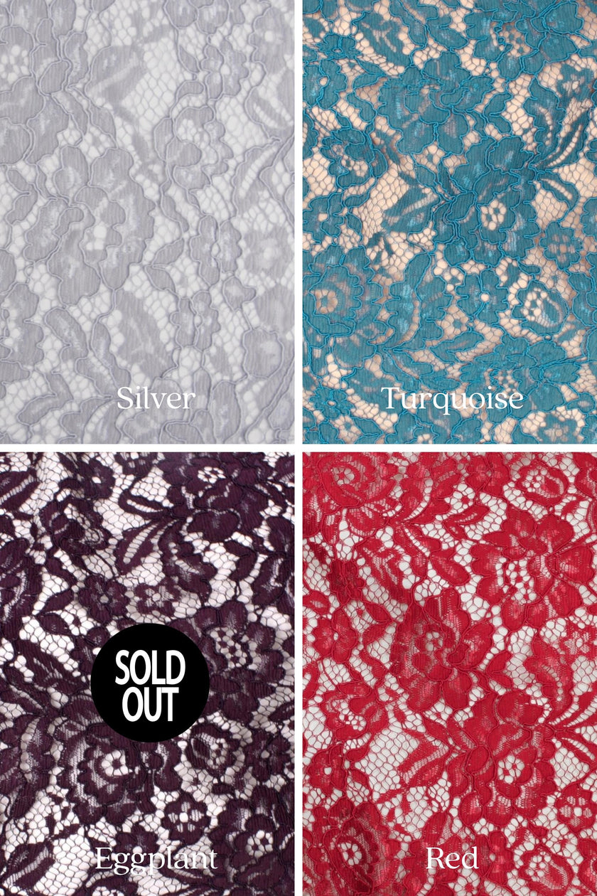 Floral Cotton Blend Lace Fabric: 54