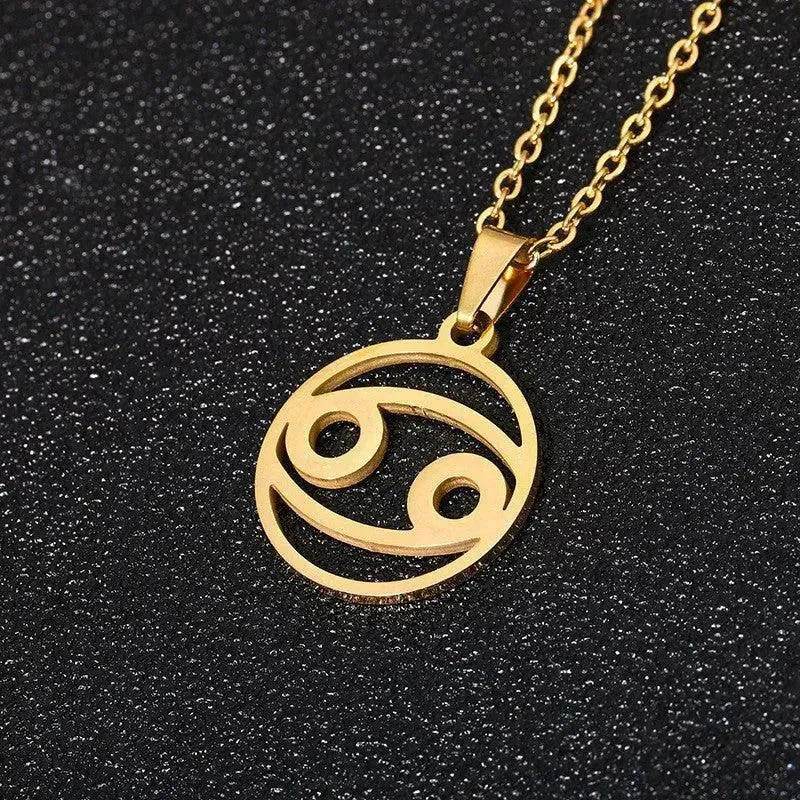 12 Constellation Necklace Accessories Stainless Steel Necklace