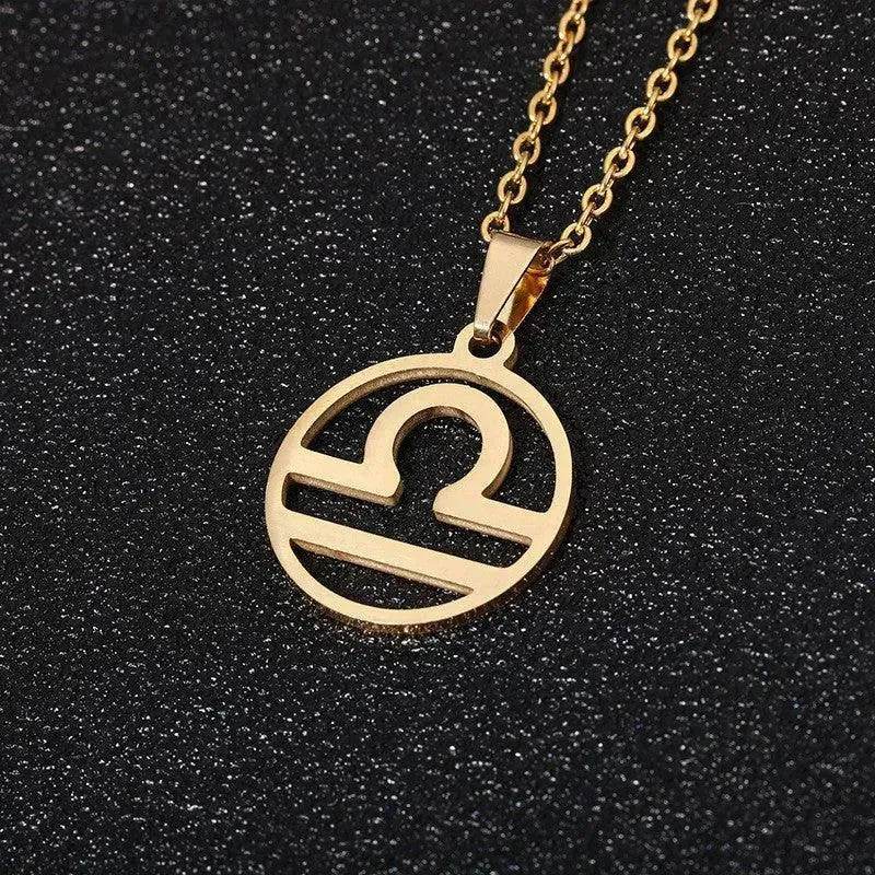 12 Constellation Necklace Accessories Stainless Steel Necklace