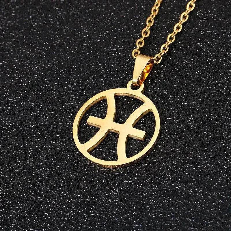 12 Constellation Necklace Accessories Stainless Steel Necklace