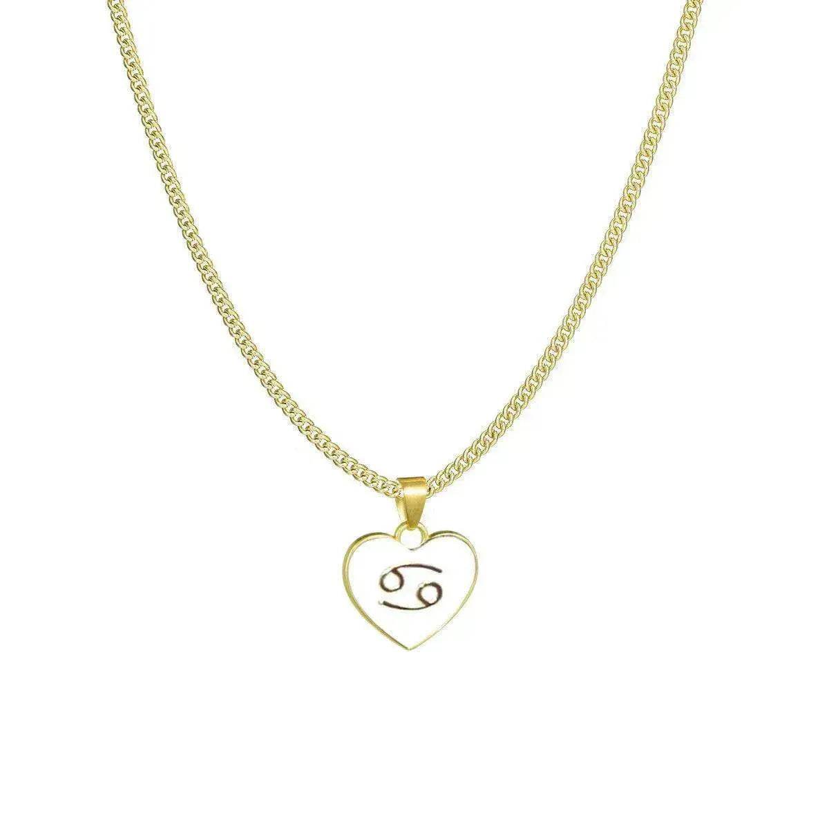 12 Constellation Women's Personalized Heart shaped Clavicle Chain Fashion Necklaces