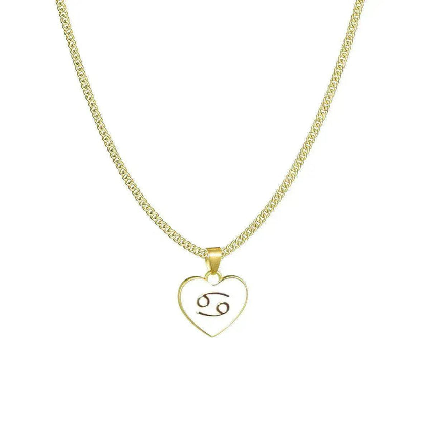 12 Constellation Women's Personalized Heart shaped Clavicle Chain Fashion Necklaces