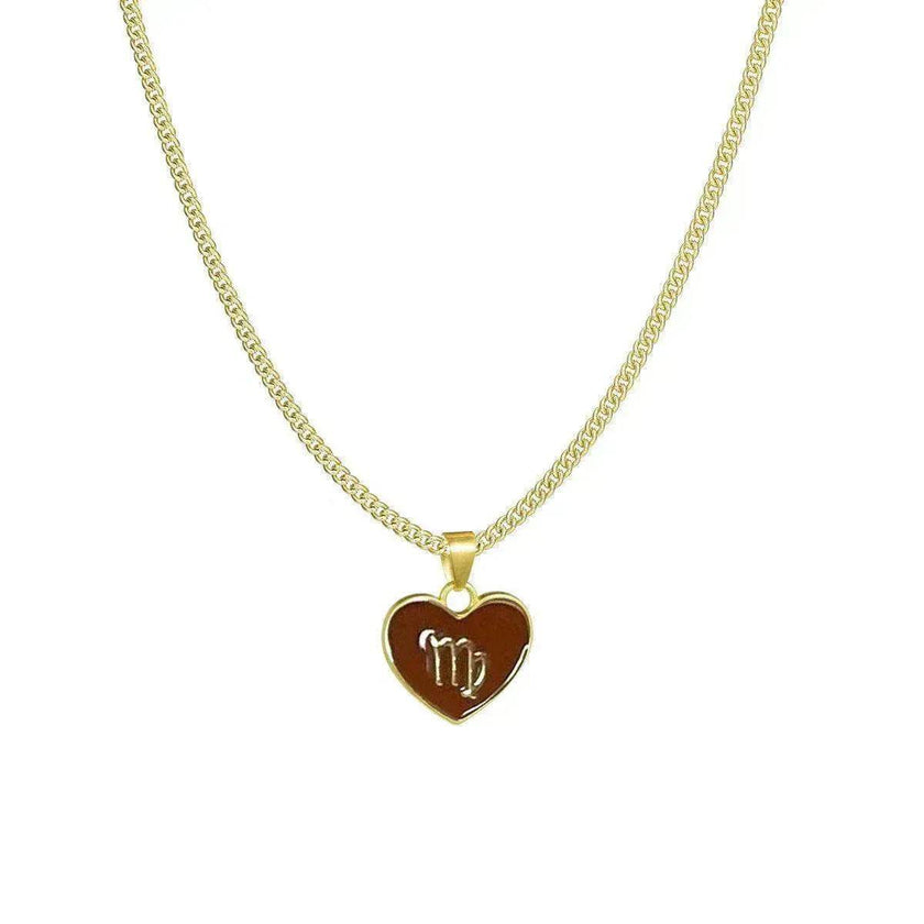 12 Constellation Women's Personalized Heart shaped Clavicle Chain Fashion Necklaces