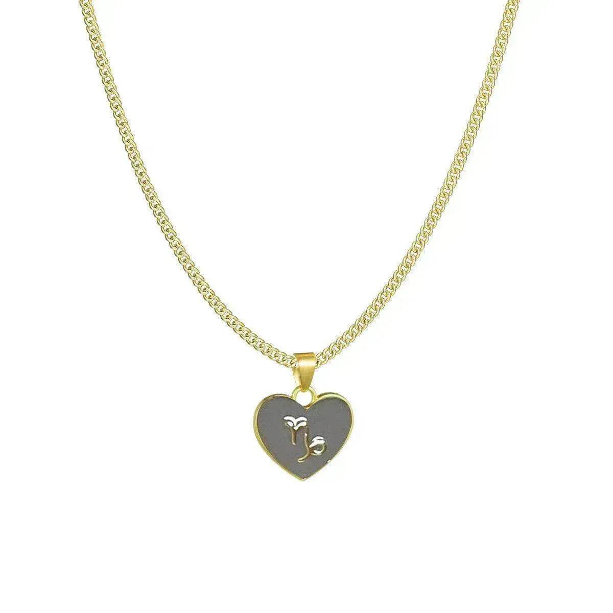 12 Constellation Women's Personalized Heart shaped Clavicle Chain Fashion Necklaces